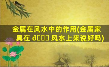 金属在风水中的作用(金属家具在 🐋 风水上来说好吗)
